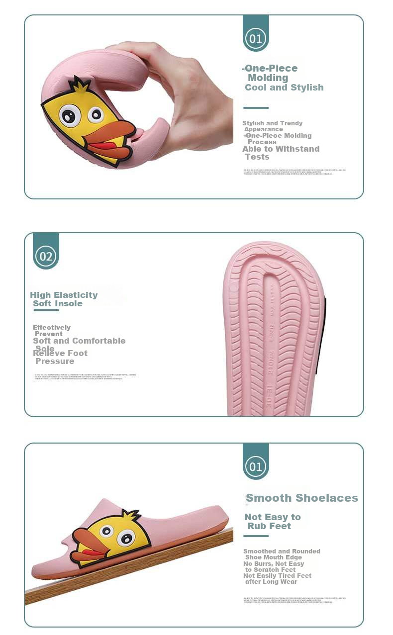 Huameijianbu Cartoon INS Style Squishy Parent-Child Indoor And Outdoor Bathroom Sandals HM3311 Black Size 40-41 5