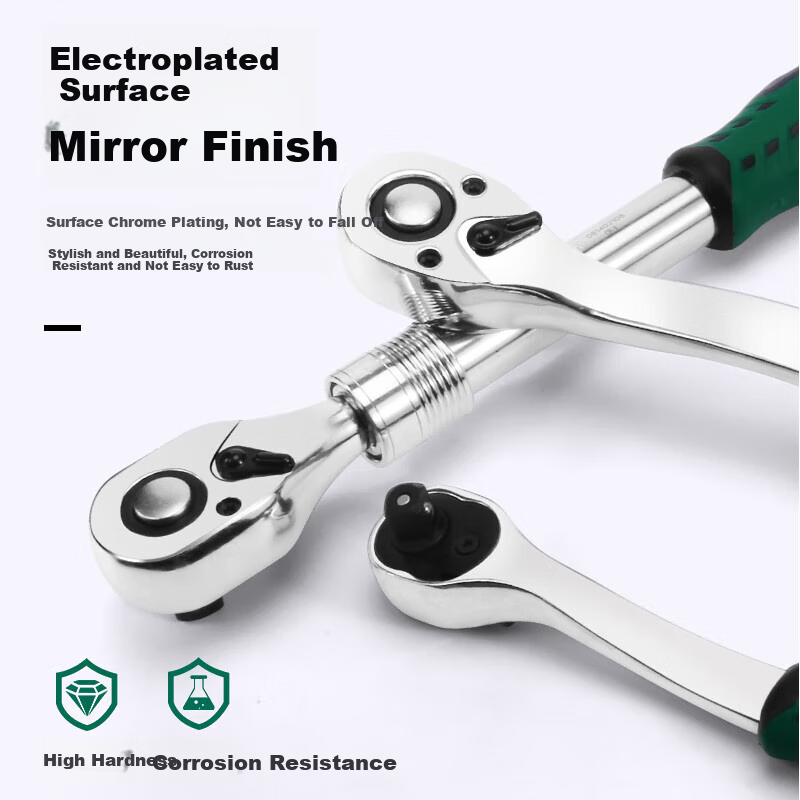 BERRYLION Quick Ratchet Wrench, High Torque, Bidirectional Automatic Socket, Auto Repair Tool, 1/2 Pack Plastic Handle Ratchet Wrench/large Fly