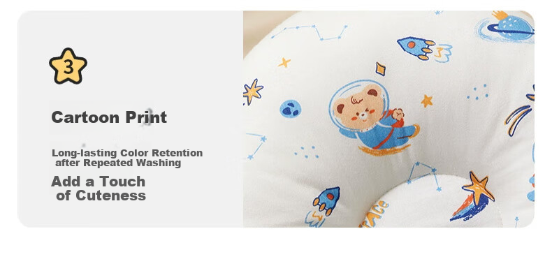 Kidsneed Infant Shaping Pillow, Baby Comfort Pillow for 0-6 Months to 1 Year Old, Newborn Head Correction, Antibacterial And Breathable 9