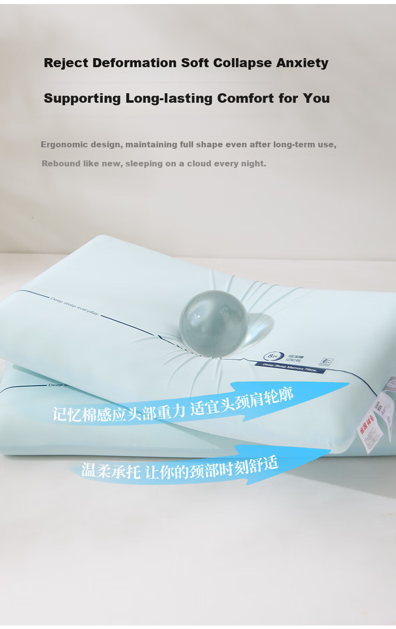 Hengyuanxiang Pillow Core, Class A Deep Sleep Pillow, Neck Protection, Slow Rebound Memory Foam Pillow Core, Adult High Pillow, 10cm [Single Piece] 5
