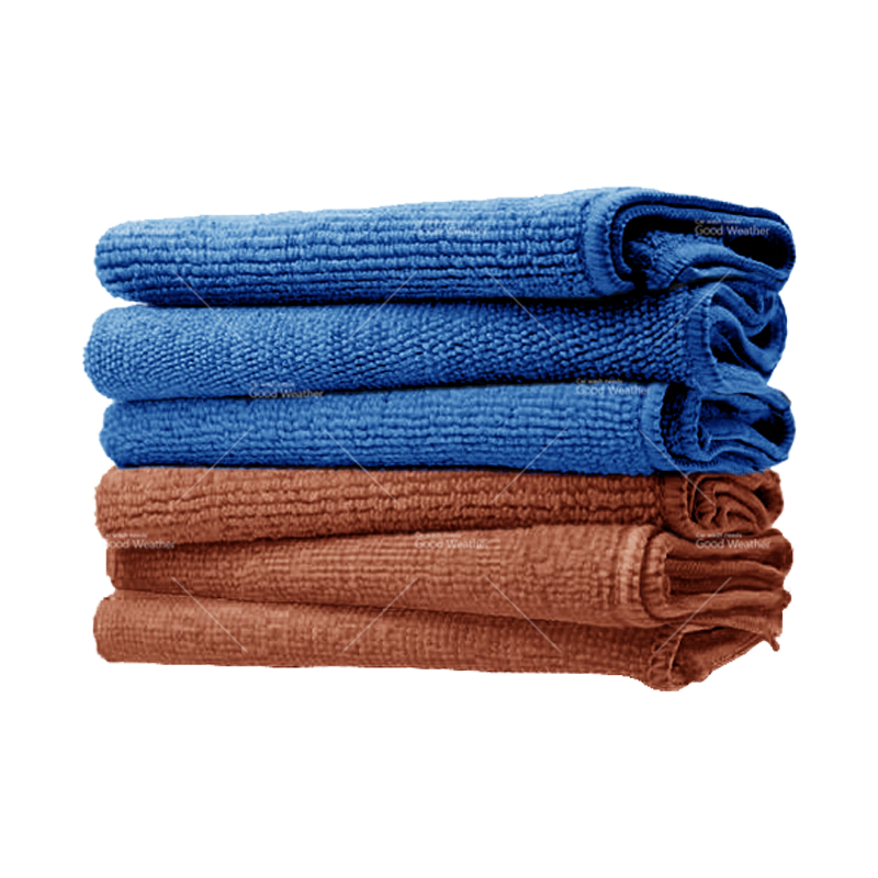 Good Weather Cleaning Cloth, Car Wash Towel, Glass Wiping Cloth, Housekeeping Cleaning, Janitorial Work, Household Cleaning, Blue And Coffee Color, Extra Thick, 2 Pieces, 30*70 Cm