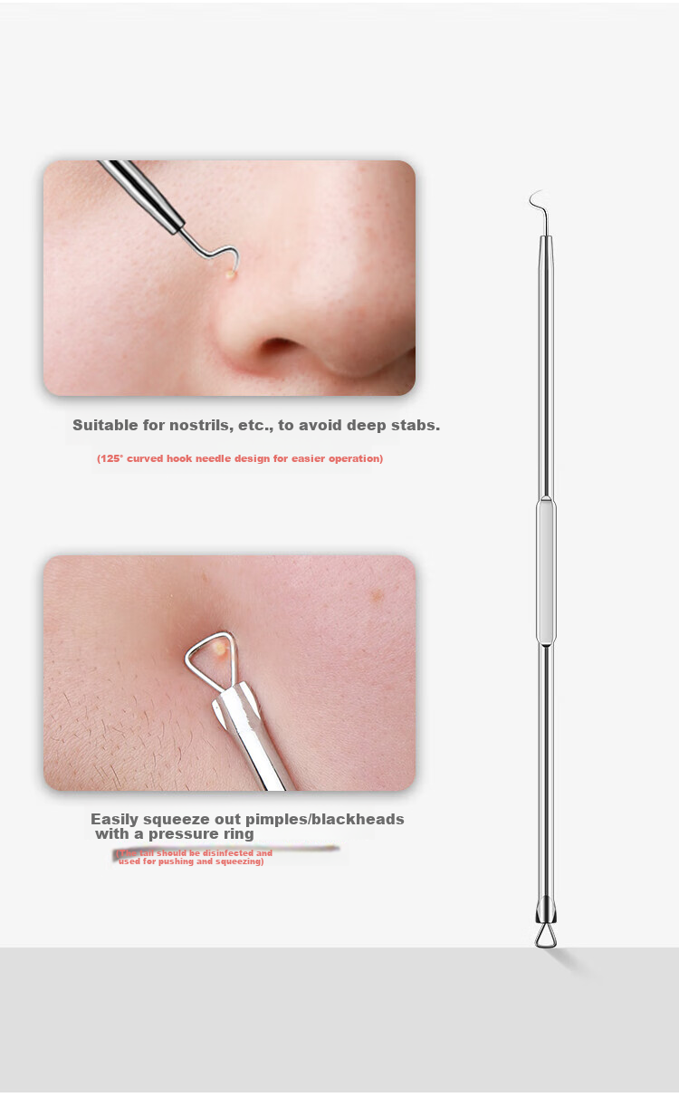 Miaoqian German Swiss No. 5 Cell Tweezers, Blackhead Extractor, Acne Removal Tool, Beauty Tweezers for Milia 8
