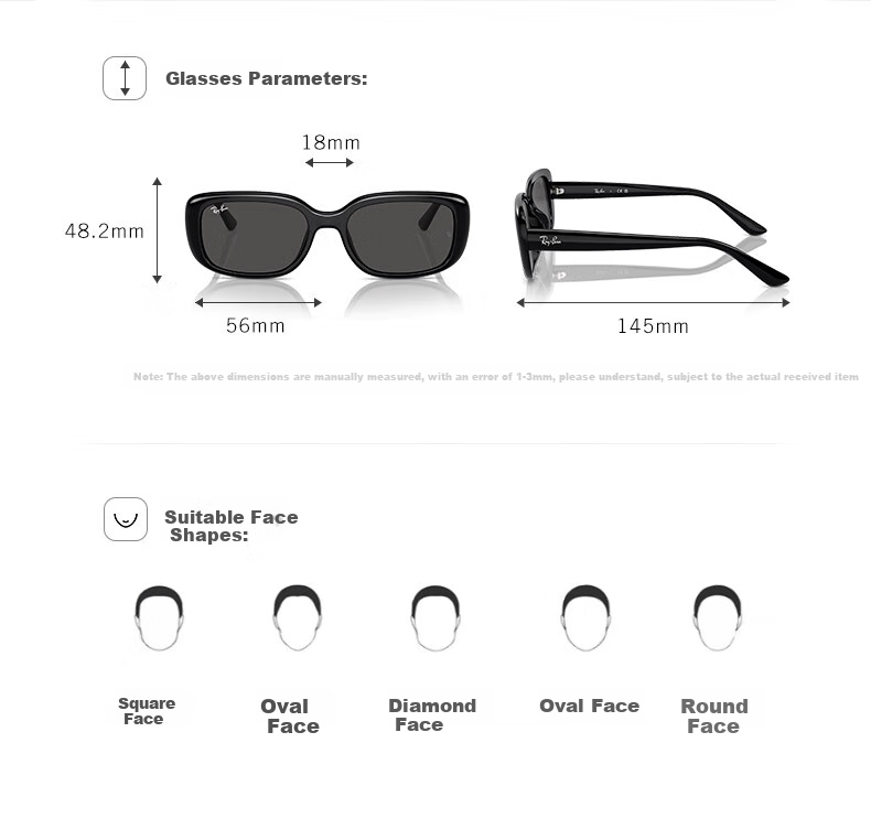 RayBan Sunglasses, Travel Sun Protection Glasses, Unisex Bare Face Eyewear, 0RB4421D 2