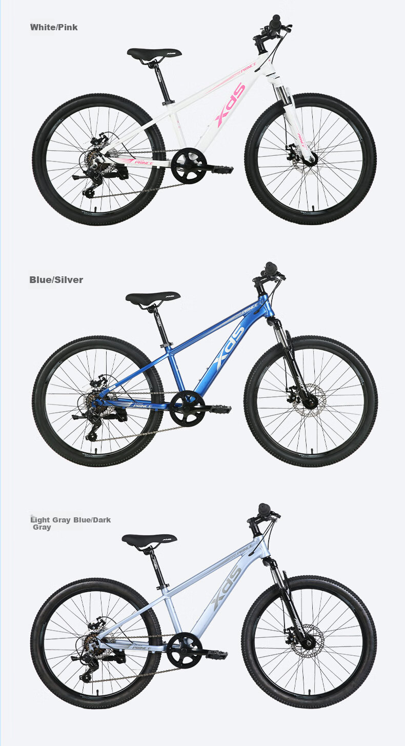 Xds Children's Bicycle, Little Prince Gears Bike, 7-Speed Youth Student Commuter Sports Cycling Bicycle, Blue And Silver Color 8