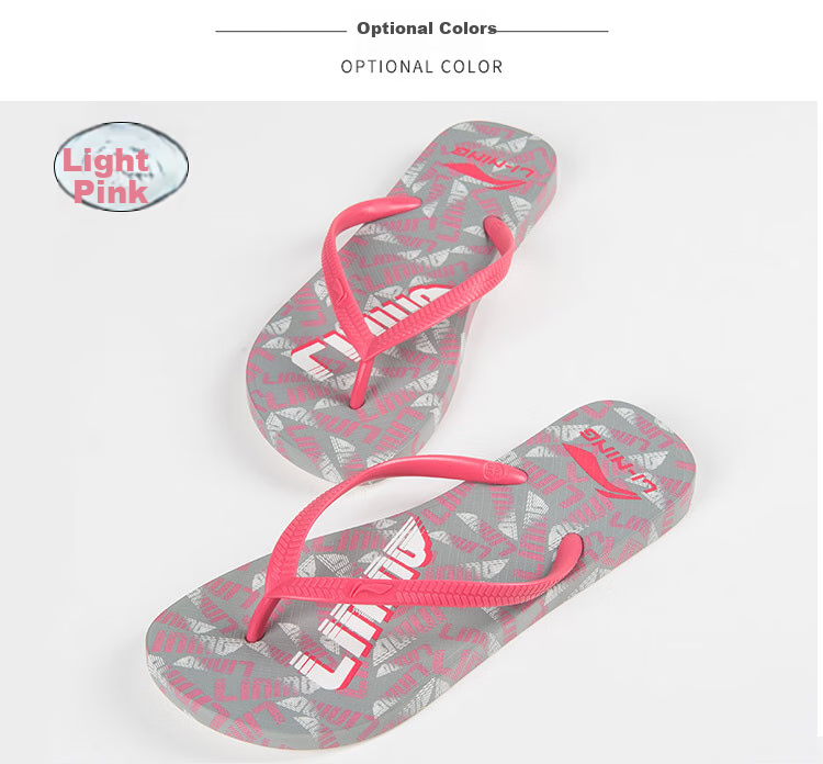 Li-Ning Flip Flops, Printed, for Men And Women, Swimming Beach Shoes, Shower Non-Slip Wear-Resistant Beach Shoes, 926-2 Deep Blue 8