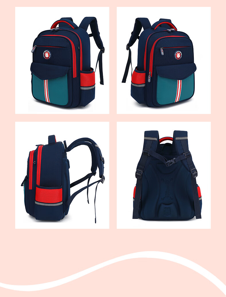 BOBDOG Large Capacity Primary School Backpack for Grades 1-6, Ergonomic Spine Protection, Boys and Girls Children's School Bag 5