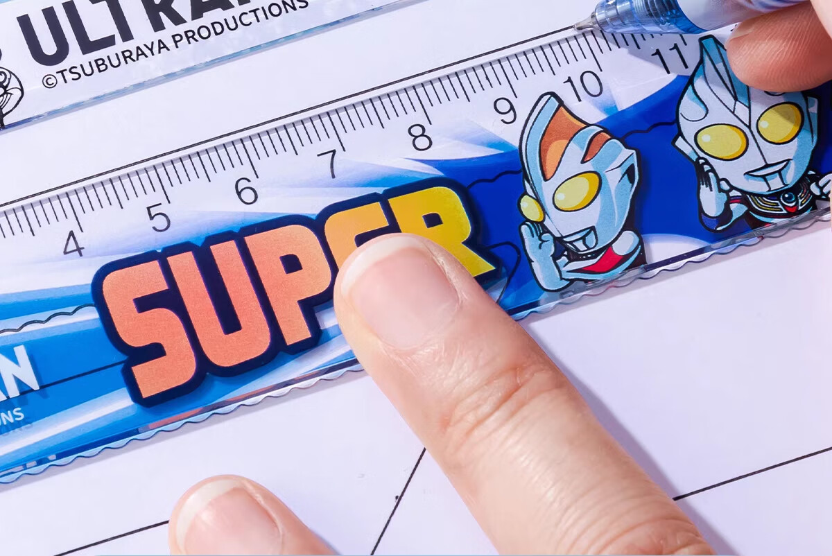 YI ZHENG Ruler Set, Stationery, First Grade Student Multifunctional Exam-Specific Protractor Drawing Measuring Geometry Scale Drawing Function Transparent Ruler, Ultraman YZ7310 10