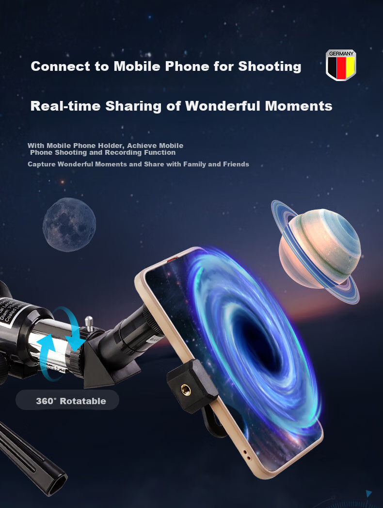 Bresser Astronomical Telescope, Professional-Grade High Magnification, High Definition, for Children, Boys And Girls, Beginner Stargazing, Scenic Viewing, New Year Gift 11