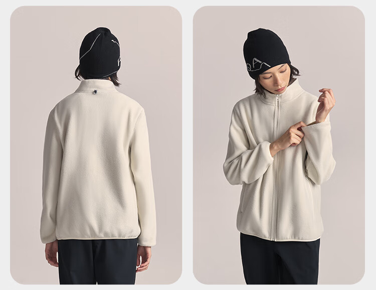 JD Original Fleece Jacket, Anti-Static Fleece Clothing, Warm Sweatshirt, Women's New Style, Gift-Giving, Misty Purple, XL 2