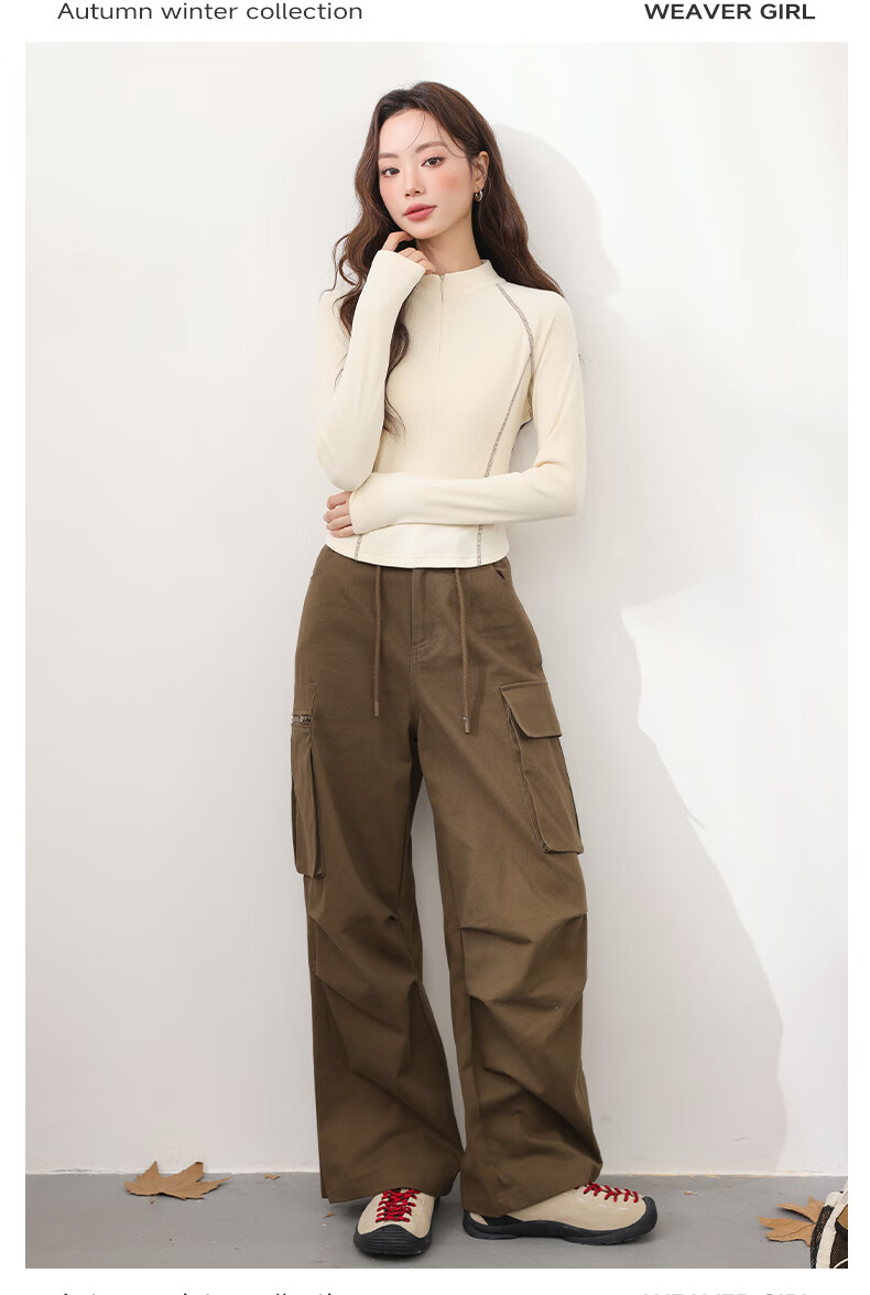 MJ STYLE Colorblock Half Turtleneck Thin Fleece Base Shirt Women 2026 Autumn Winter New Half-Zip Stand Collar Waist Slimming Long Sleeve Top 2
