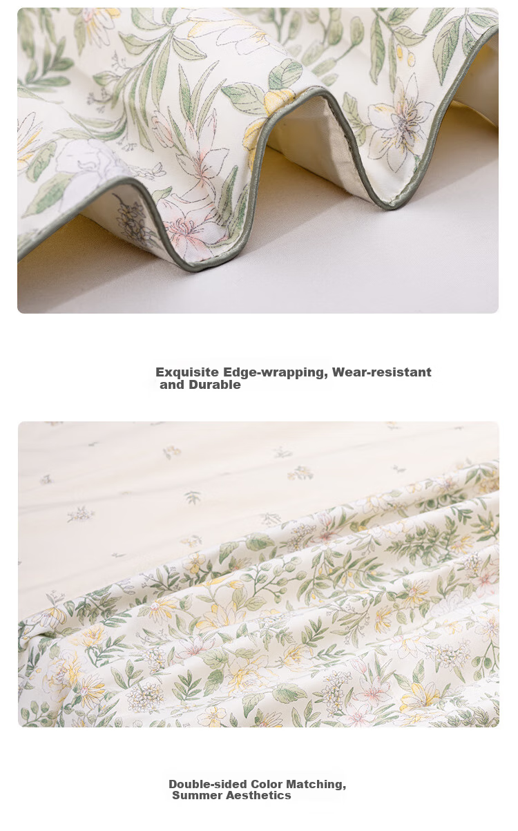 Taihu Snow 100% Silk Summer Quilt Cotton Washable Air Conditioning Quilt Class A Antibacterial Mite-Resistant Thin Summer Blanket 150*210cm 18