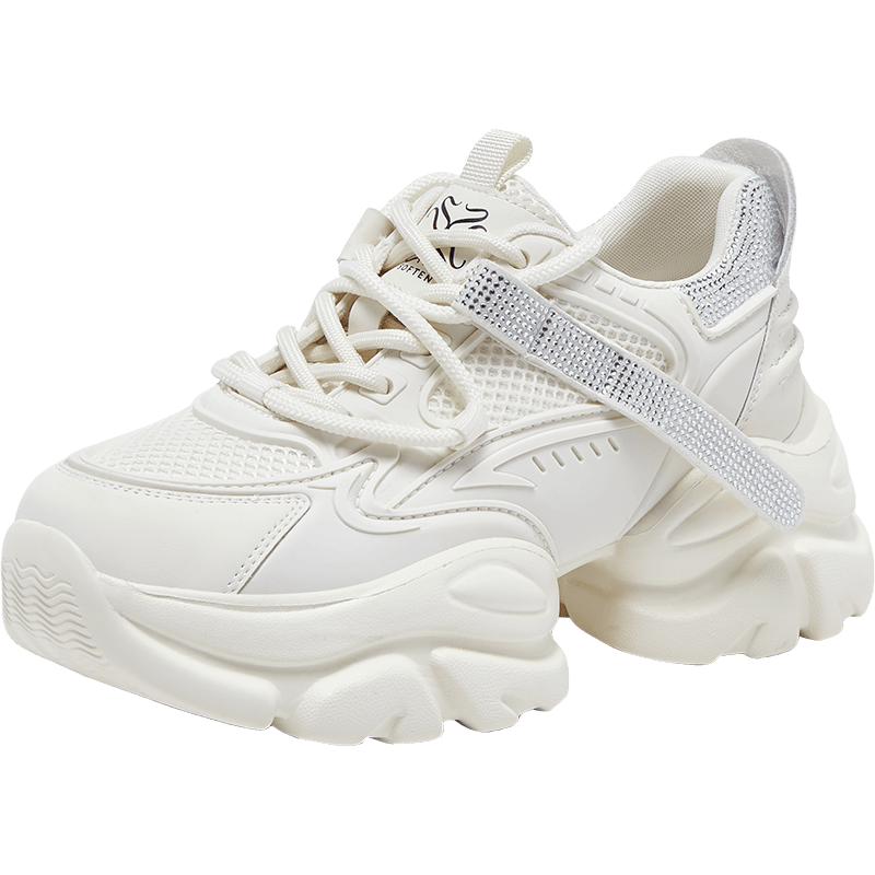 Basto 2025 Autumn Dad Sneakers Outdoor Sports Thick Sole Height Increasing Women's Casual Shoes D3717CM5 Off-White 36