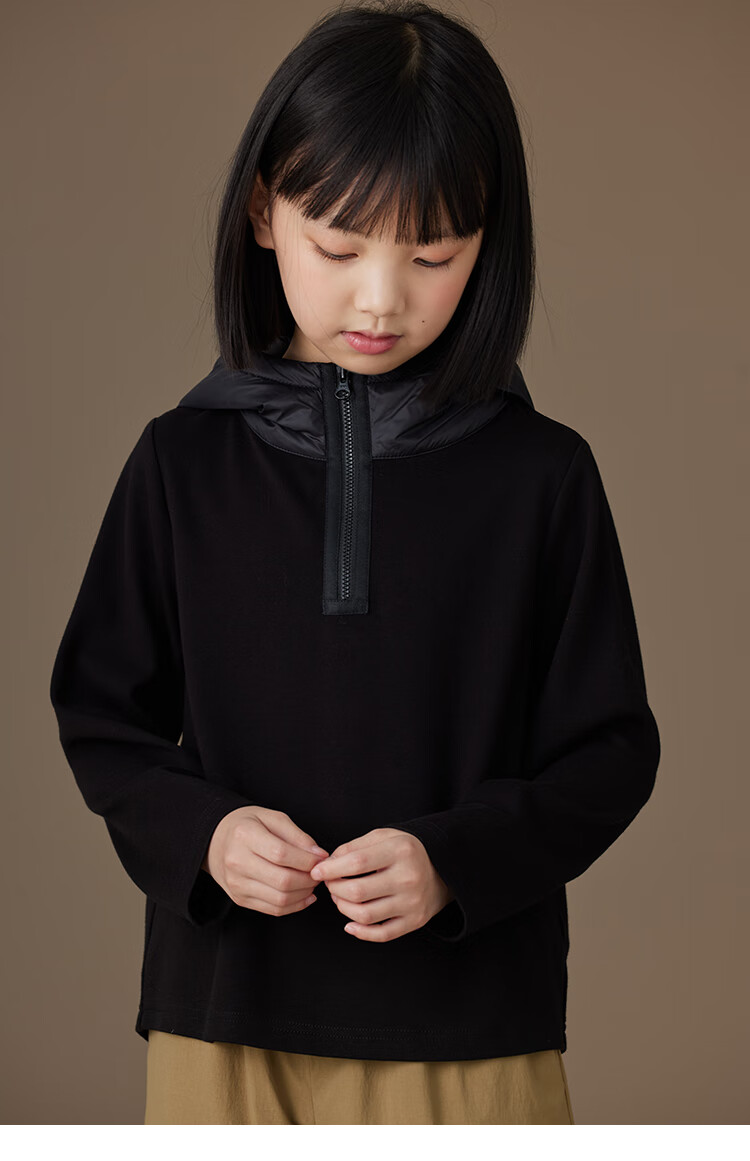 Hacikis Kids Children's Jacket Simple Loose Versatile Hoodie Boys Girls Spring Autumn New Black 150 1