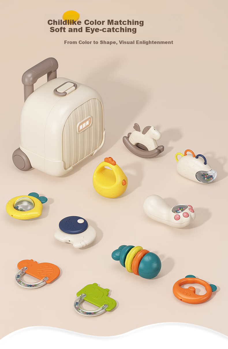 Beiyinmei Baby Toys Newborn Welcome Gift Box Soothing Rattle 0-1 Year Old Grasp Training Supplies Full Moon Gift Box 9