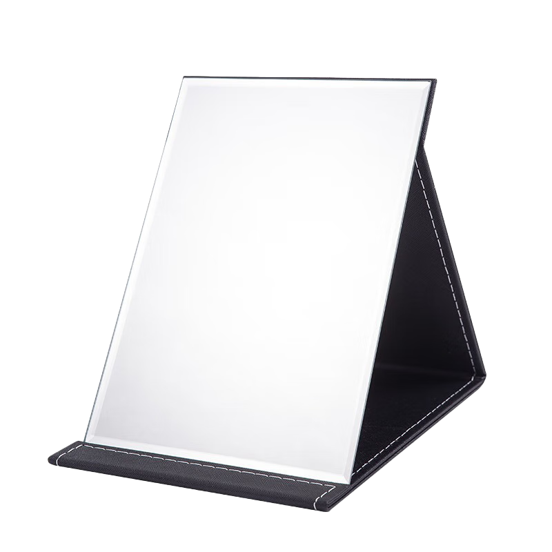 Hepo Folding Mirror, Portable High-Definition PU Makeup Vanity Mirror for Dormitory And Bathroom, Gift for Mid-Autumn Festival
