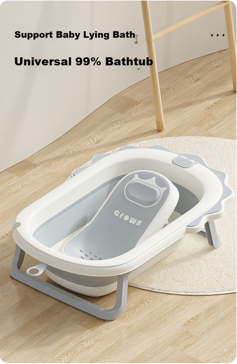 Babyhood Baby Bath Support, Foldable Bath Bed for Infants, Newborn Bathing Frame [Soft Rubber Headrest/Smart Temperature Sensing] 3