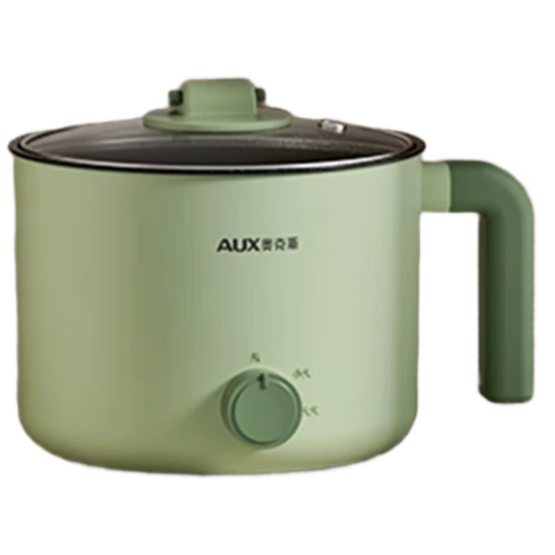 AUX Electric Cooking Pot, Noodle Pot, Small Electric Pot, Dormitory Mini Pot, Electric Steamer, Student Dormitory All-In Instant Noodle Hot Pot, 1.2L Multifunctional Pot HX-12B116A