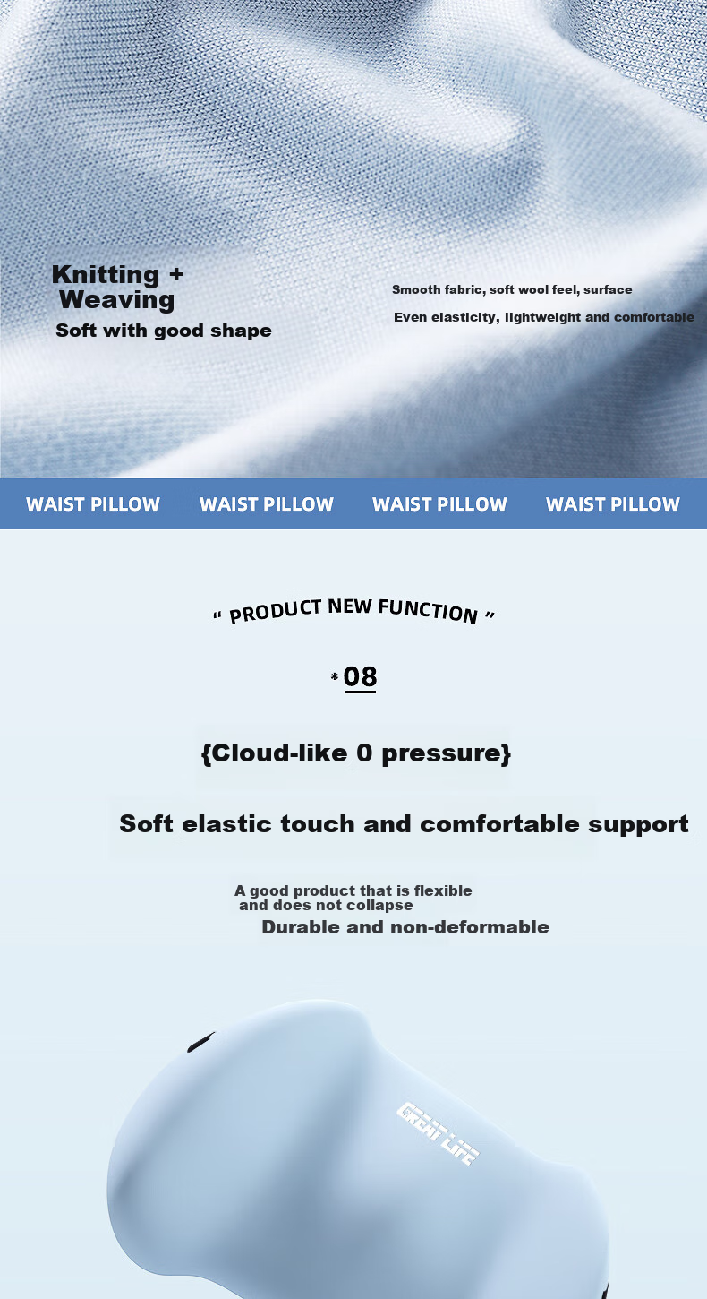 GREAT LIFE Lumbar Support Cushion Back Pillow for Office Chair, Long Sitting, Car Driving, Seat Cushion, Backrest Pillow 12