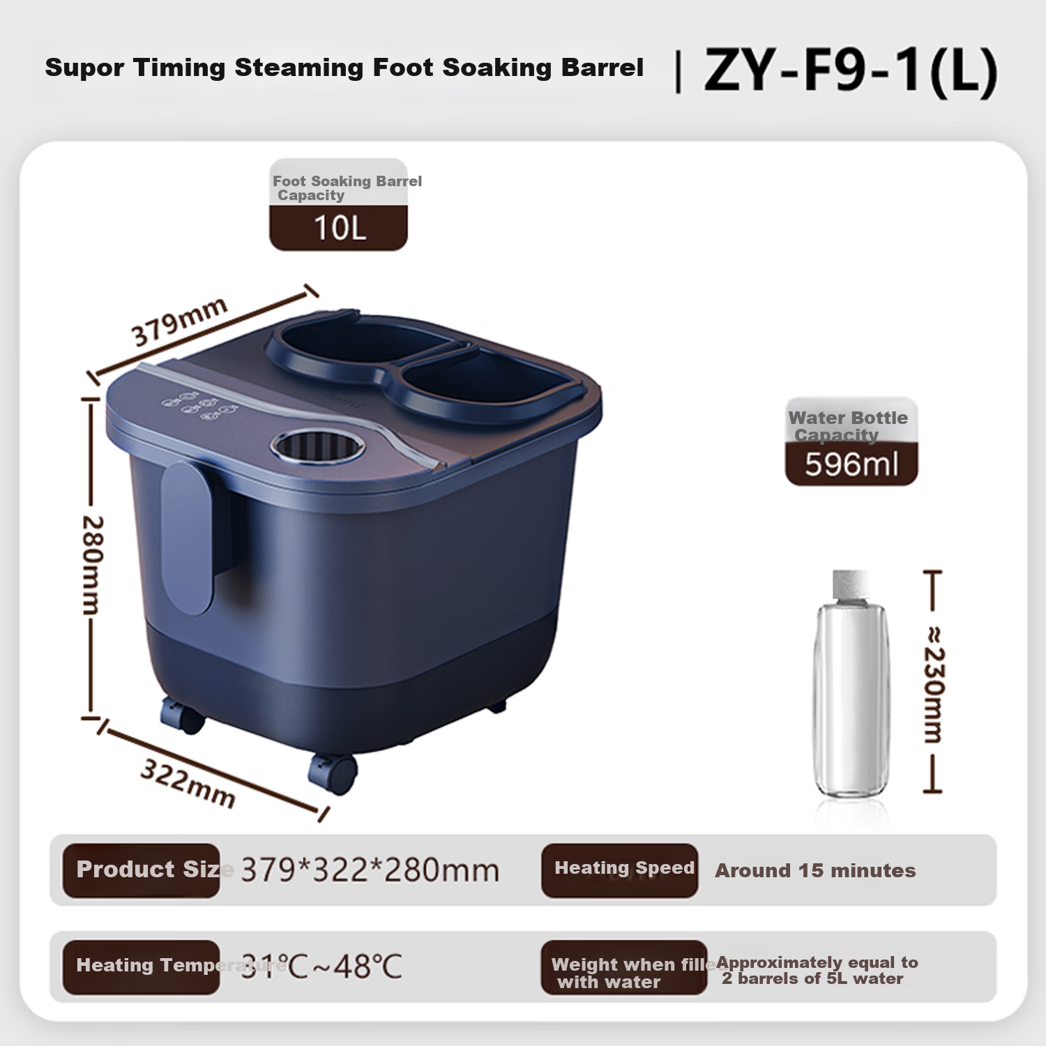 SUPOR [Mid-Autumn Festival Gift] Foot Soaking Bucket, Electric Foot Bath, Constant Temperature Heating, Fully Automatic Massage, 2026 Over-Knee Deep Bucket Integrated Machine, Practical Gift for Female Teachers