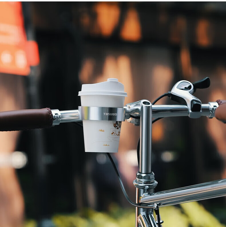 Tas Captain Bicycle Coffee Cup Holder Adjustable Aluminum Alloy Handlebar Water Bottle Holder Black 10
