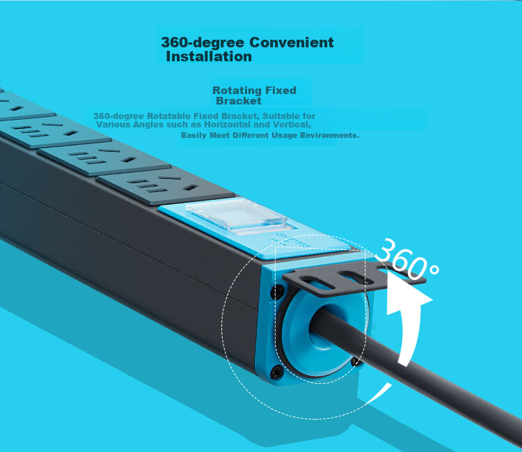 BULL PDU Desktop Gaming Cabinet Power Strip/Extension Cord/Surge Protector, 8 Outlets with Master Switch, 3-Meter Standard Size, New And Old National Standards Mixed Delivery 1080/108E 7