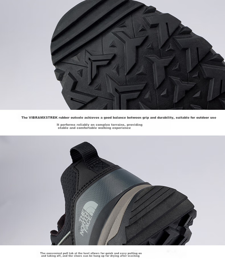 The North Face Hedgehog Hiking Shoes for Men, Outdoor GORETEX Waterproof Non-Slip 8AA9, Black/KT0, Size 42 6