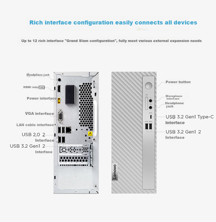 Lenovo Xiaoxin Premium Edition Personal Business Desktop Computer (U3-205, 16GB DDR5, 512GB SSD, Genuine Office) 23.8-inch 9