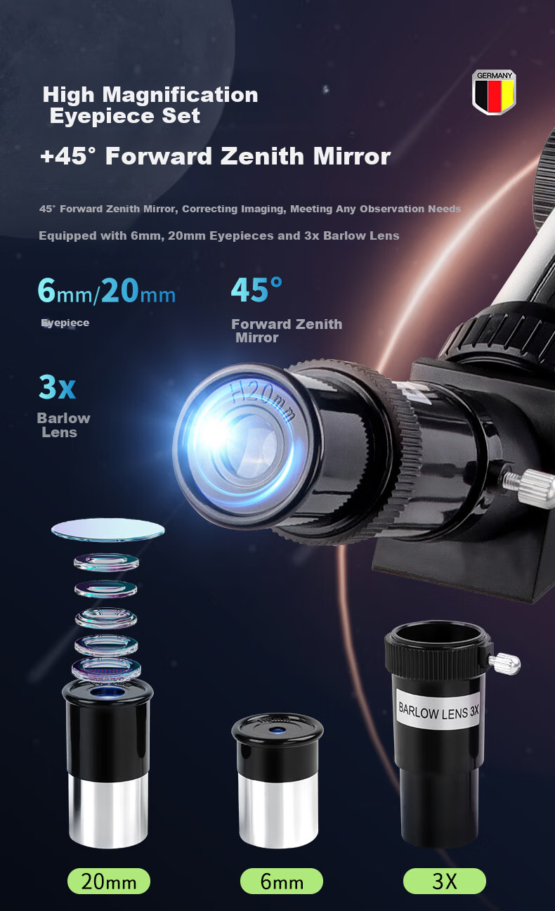 Bresser Astronomical Telescope, Professional-Grade High Magnification, High Definition, for Children, Boys And Girls, Beginner Stargazing, Scenic Viewing, New Year Gift 7
