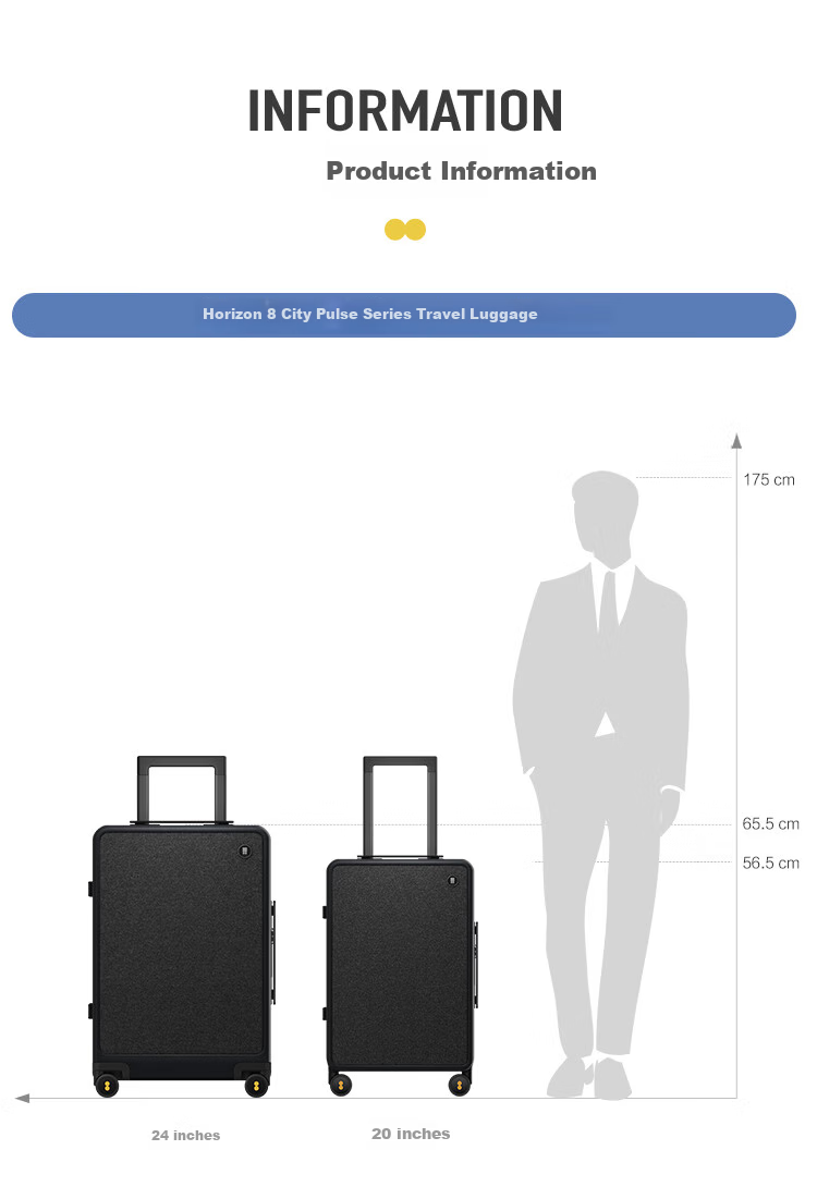 LEVEL8 (LEVEL8) Luggage Suitcase for Men And Women, Carry-On Travel Case, 20-Inch PC Fabric Patchwork Style Trolley Case, Urban Pulse Series Order Black 12