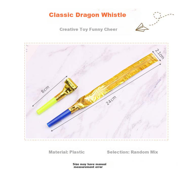 COODORA Blow-Up Toy Set of 40: Dragon Whistle, Trumpet, Air Blower, Retractable Paper Roll Whistle, New Year Gift 2