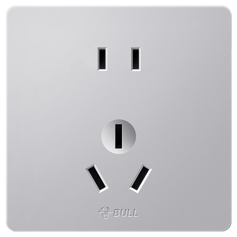 BULL G12 Socket Bulk Pack, 10A Five-Hole Socket, Cream Style 86 Type G12Z223S, Space Silver, Pack of Te