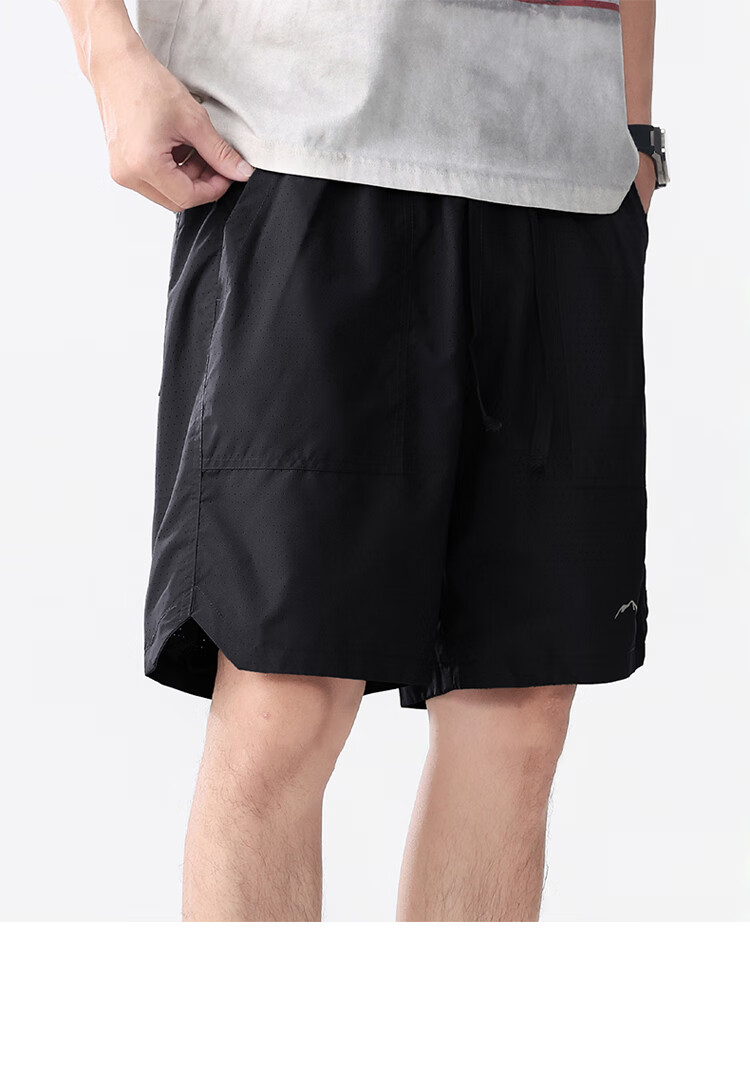 JEEP Men's Shorts, Summer Loose Cargo Pants, Men's Sports Knee-Length Shorts, Thin Casual Pants, Black, 2XL 7