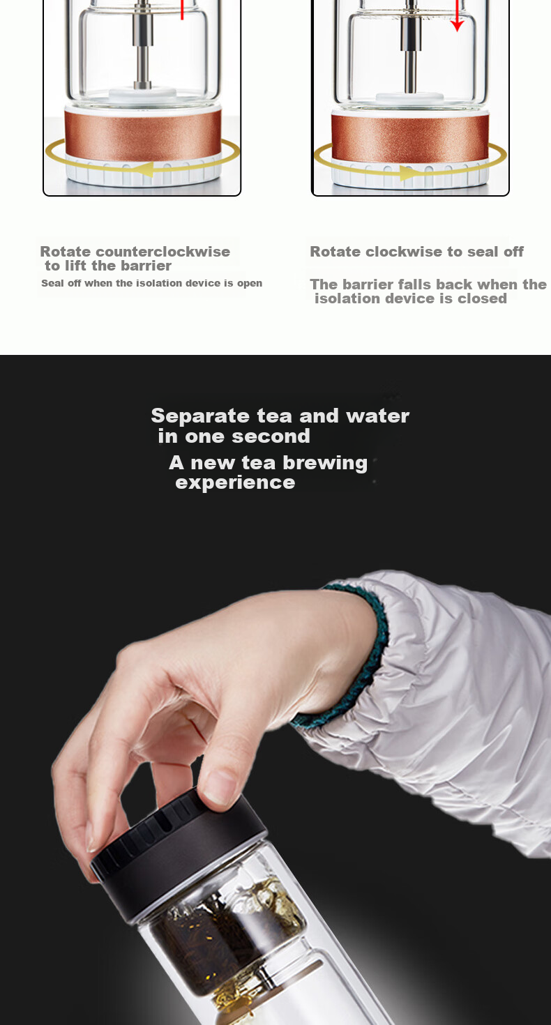 Chazhilian Personal High-End Double-Layer Glass Tea Infuser Mug, Birthday Gift for Men And Women, Mid-Autumn Festival Present 3