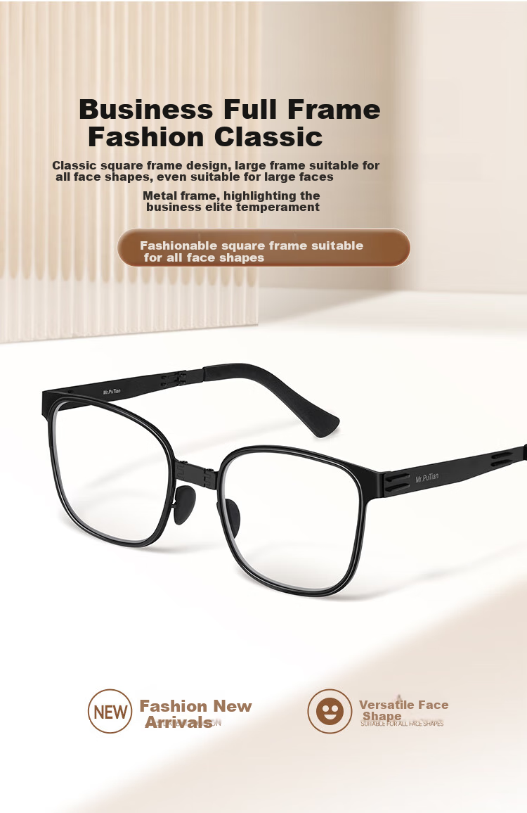 Mr.PuTian Anti-Blue Light Reading Glasses for Men And Women, Foldable Portable Genuine Presbyopic Glasses for Elderly, 350 Degrees (For Ages 70 And Above) 2