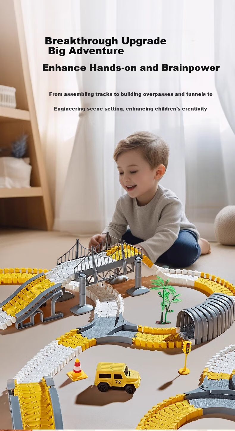 SHANGYUN Children's Transformable DIY Electric Track Car Toy, Adventure Game, Birthday Gift for Boys Aged 3-6 3