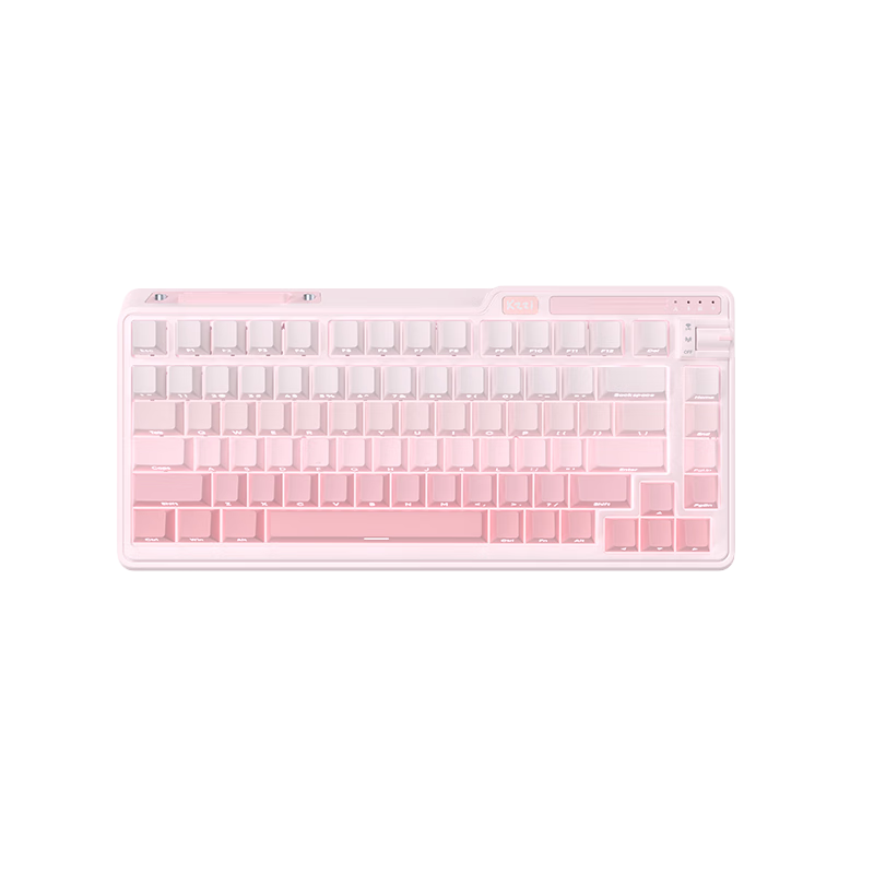 KZZI K75V2 Tri-Mode Custom Mechanical Keyboard Wireless Bluetooth Gaming Silent Switch 82-Key RGB PBT Keycaps Gasket Mount Misty Peach Gradient Light Feather Switch V2