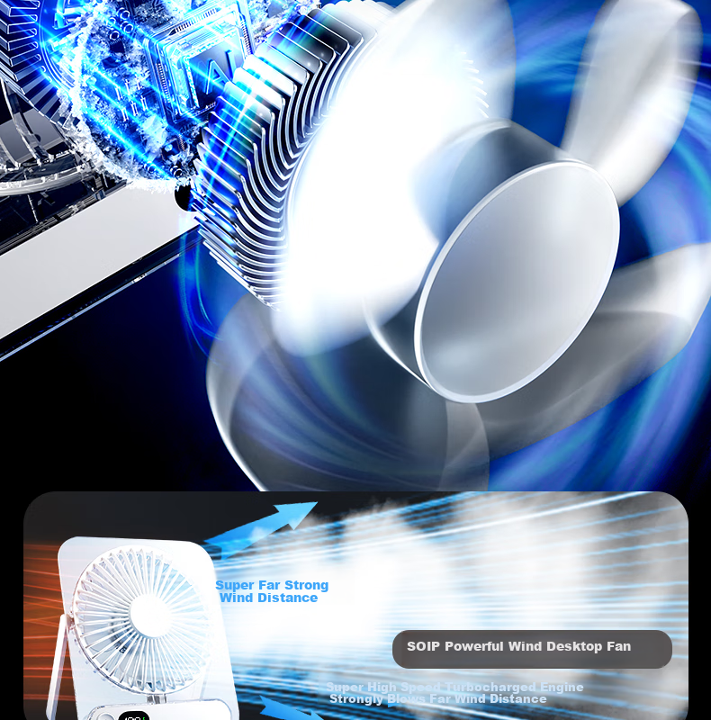 KPD KEEP PURSUING DREAMS Desktop Fan, 6-Inch USB Mini Fan, Cool And Refreshing Electric Fan, Student Dormitory Office Portable Electric Fan, Z501/H8 Transparent White 13