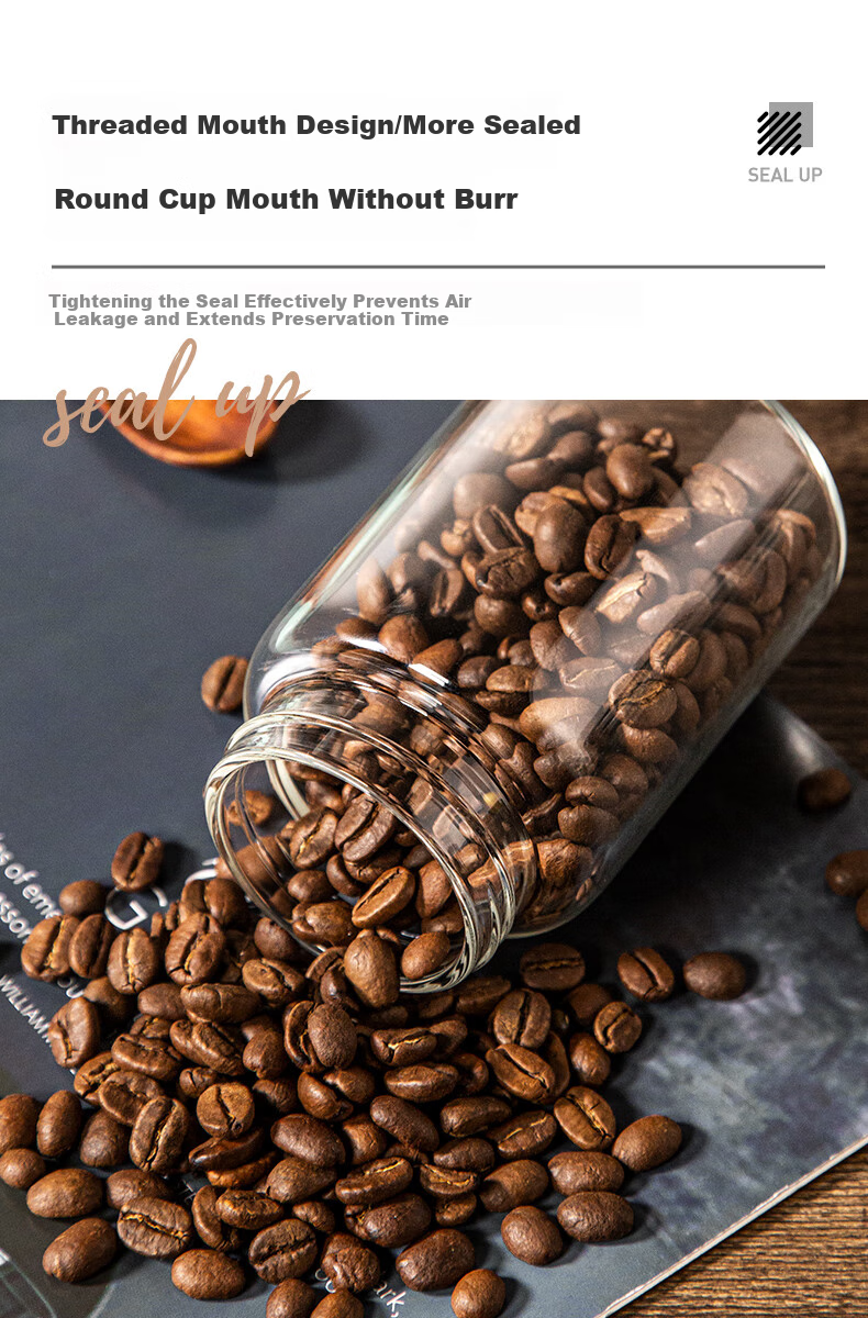 Newair Glass Coffee Grounds Airtight Container, Coffee Bean Storage Jar, Mini Portable Food-Grade Tea Storage Container 7