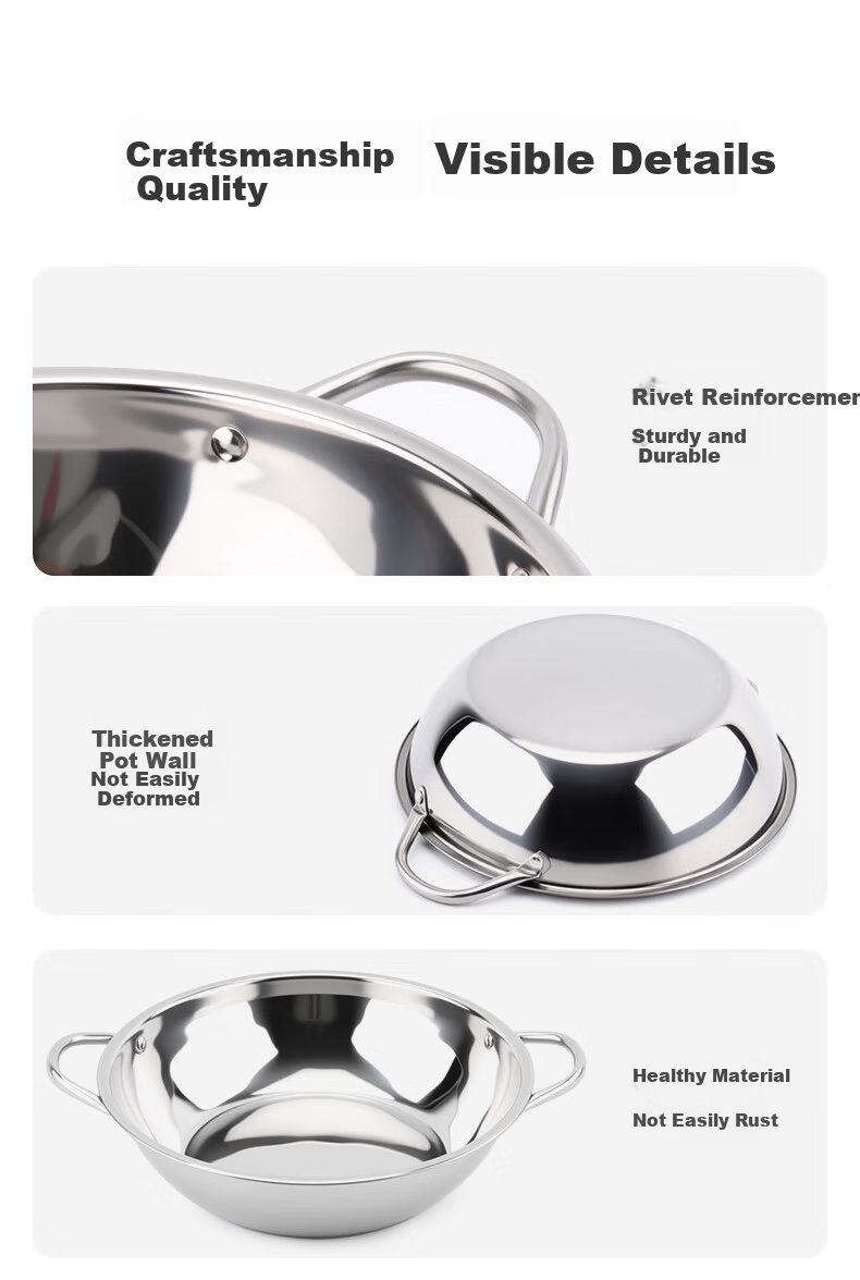 Jinyu Casserole Pot for Hotpot, Stainless Steel Outdoor Induction Cooker Soup Pot, 28CM 5.3L Large Capacity 9