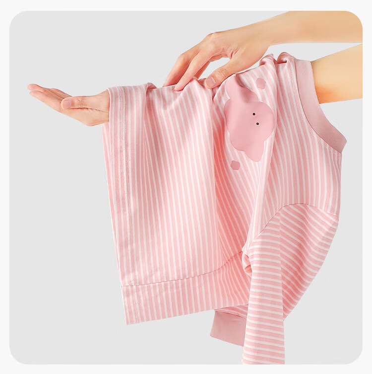 Hodo Girls' 100% Cotton Autumn Thermal Underwear Set, Comfortable, Skin-Friendly, Antibacterial, Mite-Resistant, Class A, Mid-to-Large Kids 1