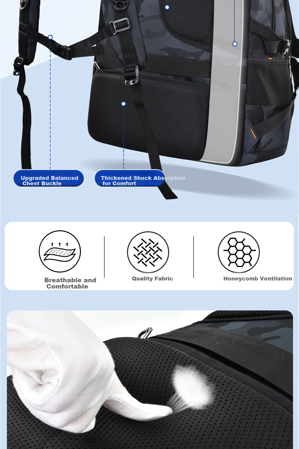 Dishuai Backpack for Middle School Boys, 45L Large Capacity, Spine-Protecting, Load-Reducing, Pressure-Relieving, Lightweight School Bag for Middle And High School Students 5