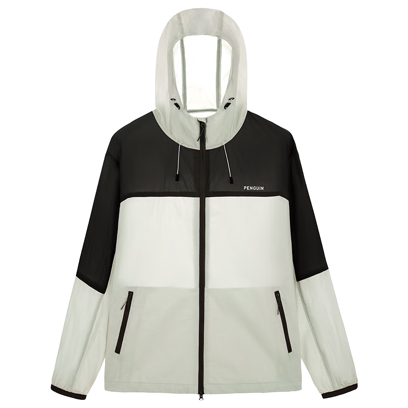 Qie Luotuo Co-Branded Photosensitive Sun Protection Clothing, Ice-Cool Breathable High SPF Garment M34BW01614, Sand Green/phantom Black, Size L
