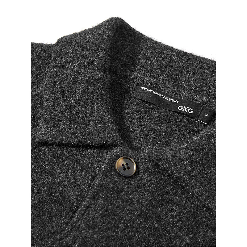 GXG Men's Sweater with Merino Wool, Casual Versatile Dark Gray, 185/XXL