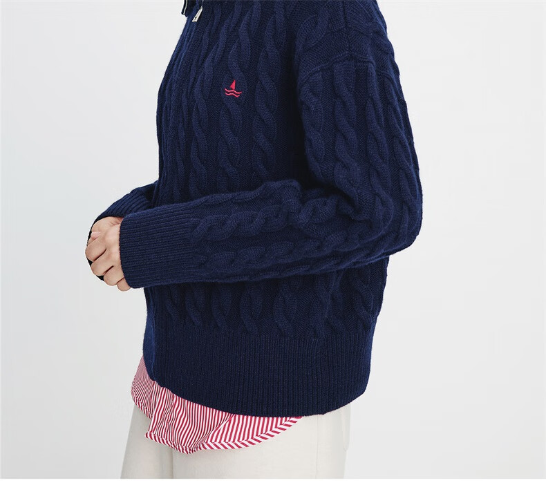 NaviKail Italy Small Sailboat Women's 2025 New Full Wool Knit Cardigan Sweater Wool Jacket 2334095507 14
