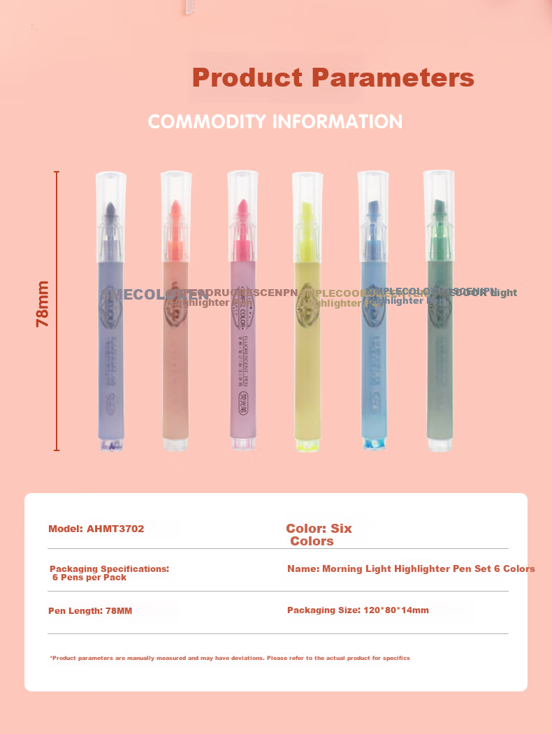 M&G Stationery Highlighters for Primary School Students And Office Use, Colorful Marking Pens for Back-To Journaling And Note-Taking, 6 Colors Single-Tip 6 Pcs AHMT3702 for Exam Practice And Testing 3