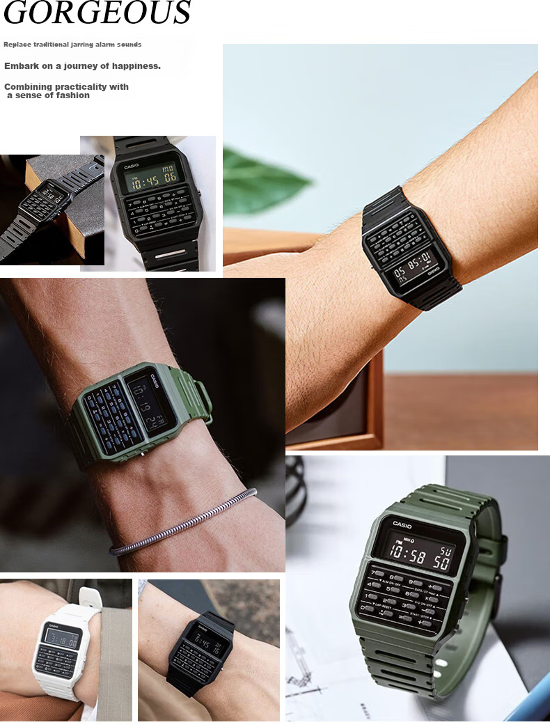 Casio Watch for Men, Retro Small Square Dial, Calculator, Student Electronic Watch, CA-53WF 3