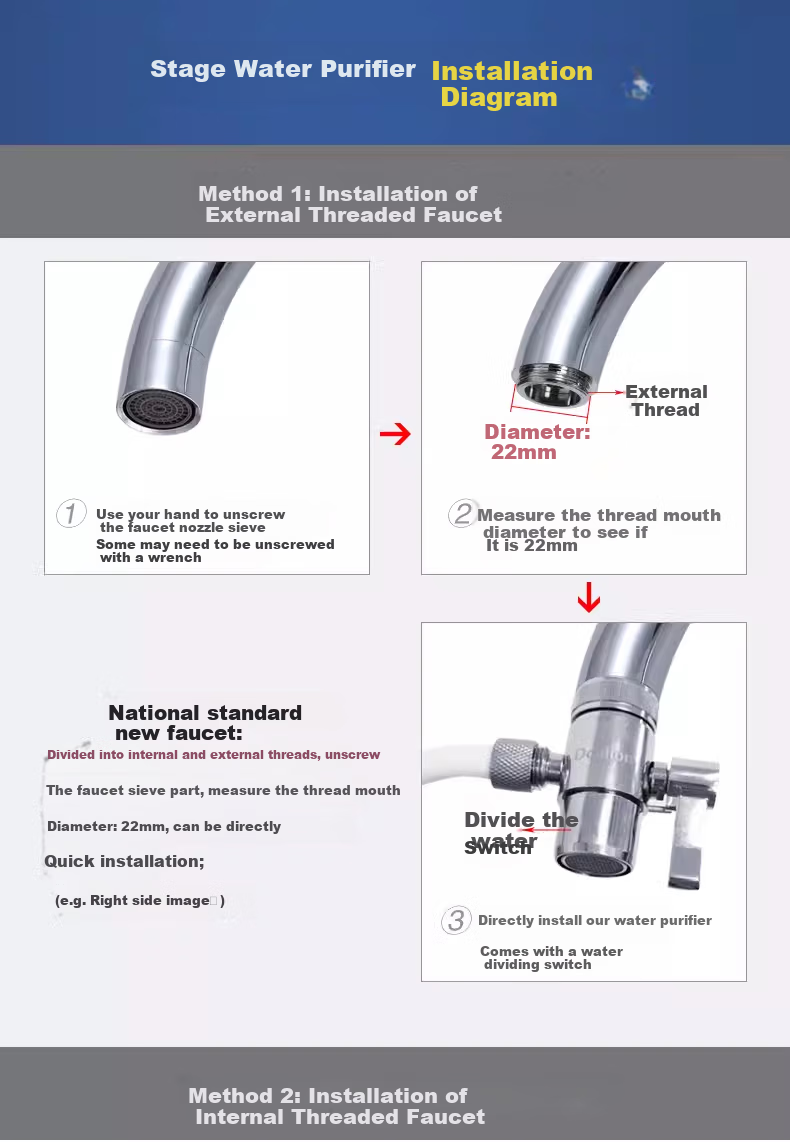 Doulton Water Purifier for Home Direct Drinking, Kitchen Tap Water Filter, Diatomaceous Earth Ceramic Water Purification System, No Wastewater, Washable Ultrafiltration Drinking Water Machine D-CP203 5