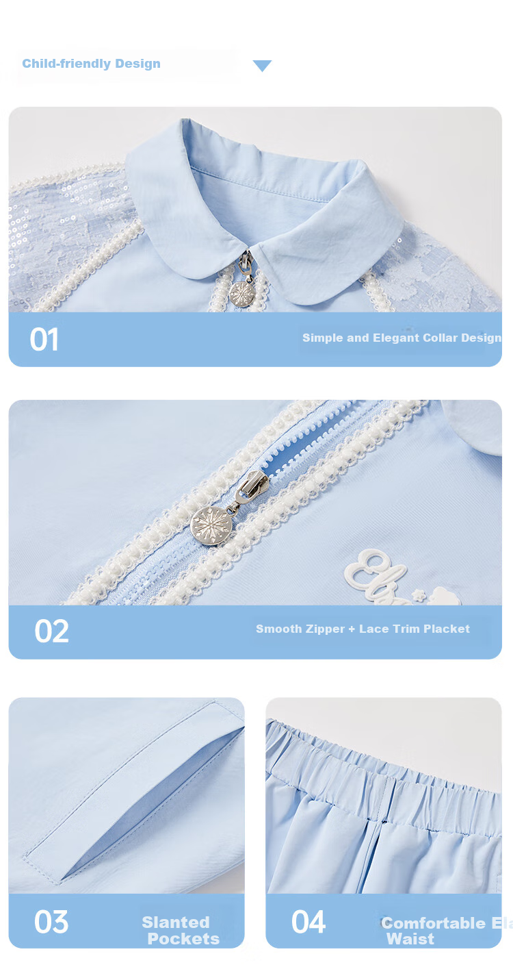 Dishini Children's Outfit, Elsa Girls' Set for Spring And Autumn 2026, New Stylish Cardigan And Pants, Casual Sports Two-Piece Set 1