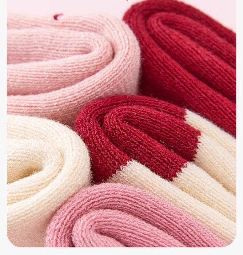 YUZHAOLIN 5 Pairs Girls' Autumn Winter Thickened Fleece Lined Mid-Calf Warm Socks for Children 5