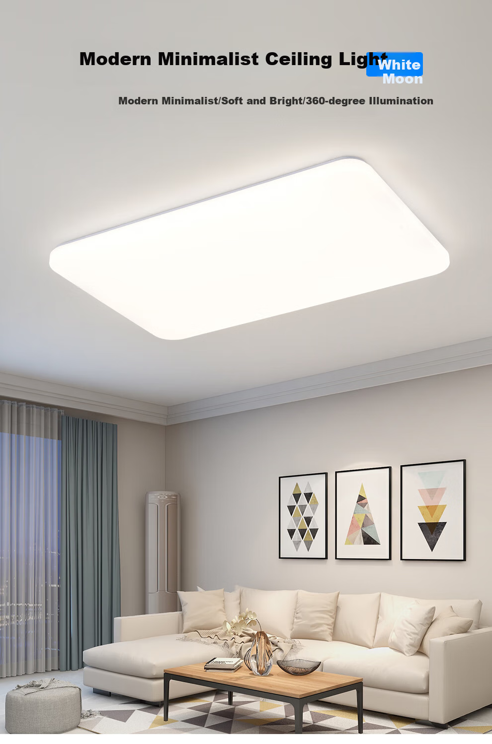 NVC Ceiling Light, Living Room Main Light, Simple Cream Style LED Lighting Fixture, Bedroom Light, Dining Room White Moon X 1